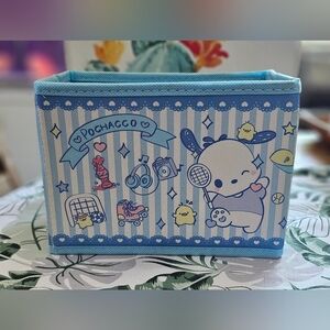 Pochacco Storage Bin with Blue and White Stripes NWOT